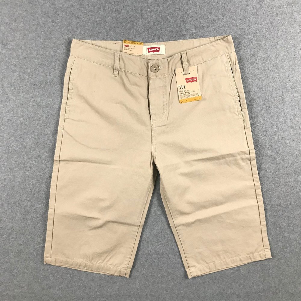 New Levis 511 Shorts Mens Small Size 20 Khaki Beige Tan Slim Short Plaza Taupe